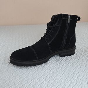 Men's 10 NWT Black Suede ANKLE Boots Zip&Tie  Section X bought At DILLARDS
